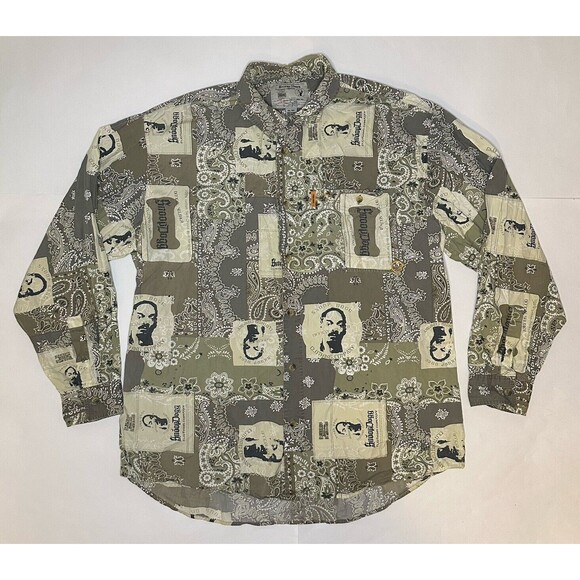 Snoop Dogg Clothing Company Long Sleeve Button Up Shirt Men’s XXL Rap Hip Hop - Picture 2 of 8